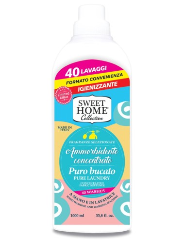 sweet home ammorbidente concentrato - 40 lavaggi - 1 litro - puro bucato: tuttocasashop.it: prodotti per bucato e tessuti
