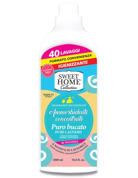 sweet home ammorbidente concentrato - 40 lavaggi - 1 litro - puro bucato: tuttocasashop.it: prodotti per bucato e tessuti