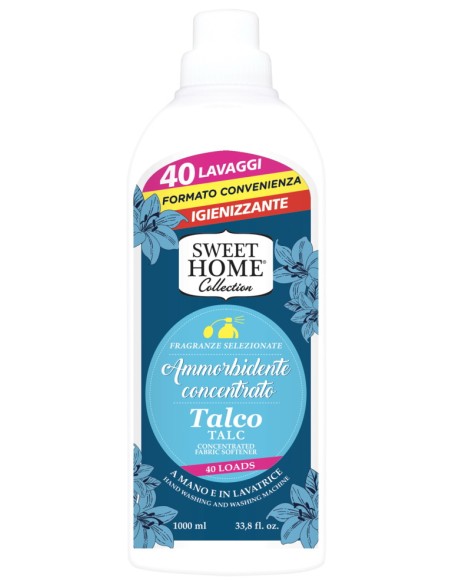 sweet home ammorbidente concentrato - 40 lavaggi - 1 litro - talco: tuttocasashop.it: prodotti per bucato e tessuti