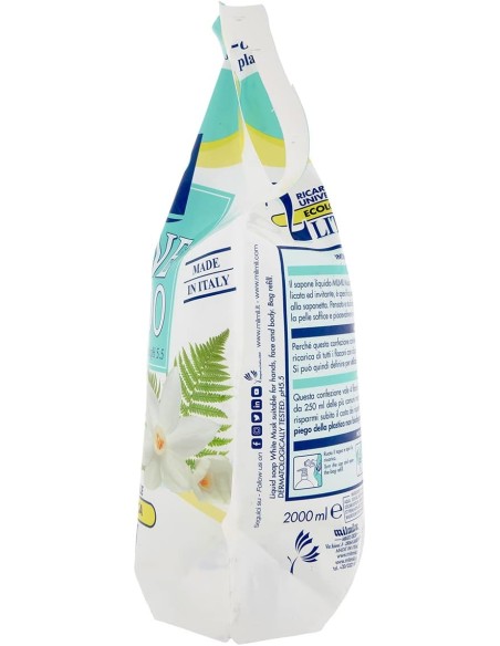 mil mil sapone liquido - ecoricarica - 2 litri - muschio bianco: tuttocasashop.it: igiene e cura della persona