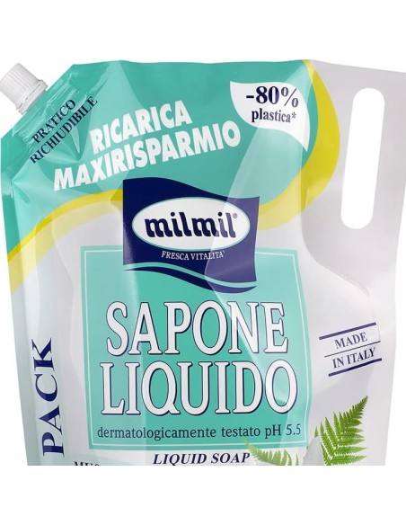 mil mil sapone liquido - ecoricarica - 2 litri - muschio bianco: tuttocasashop.it: igiene e cura della persona