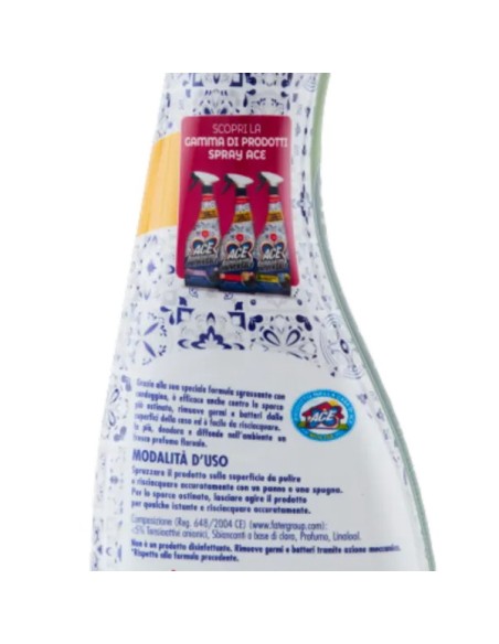 ace detergente spray - 600ml - sgrassatore con candeggina: tuttocasashop.it: pulizia e cura della casa