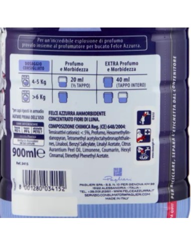 felce azzurra ammorbidente concentrato 45 lavaggi 900ml - fiori di luna: tuttocasashop.it: prodotti per bucato e tessuti