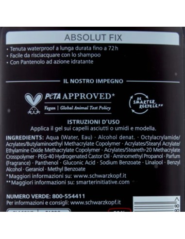 taft gel per capelli 300ml - 07 absolut fix - waterproof: tuttocasashop.it: igiene e cura della persona