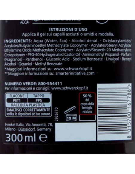 taft gel per capelli 300ml - 07 absolut fix - waterproof: tuttocasashop.it: igiene e cura della persona