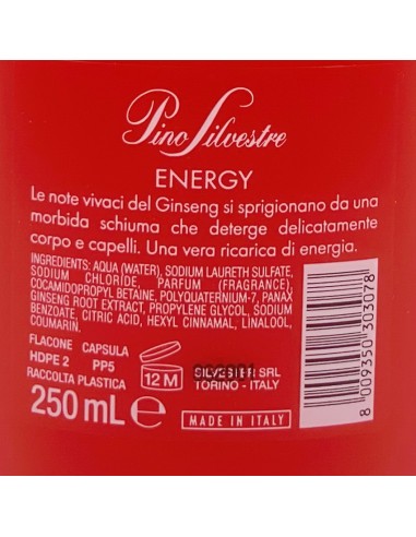 pino silvestre doccia shampoo - 250ml - energy: tuttocasashop.it: igiene e cura della persona