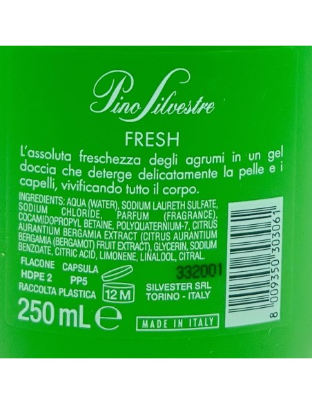 pino silvestre doccia shampoo - 250ml - fresh: tuttocasashop.it: igiene e cura della persona