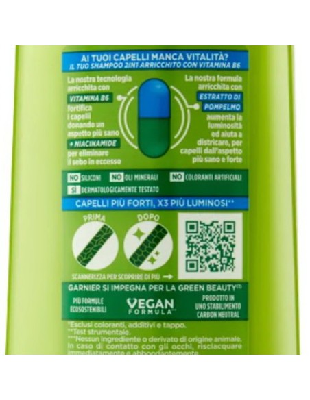 fructis shampoo 250ml - 2in1 con balsamo - per capelli normali: tuttocasashop.it: igiene e cura della persona