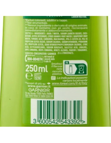 fructis shampoo 250ml - 2in1 con balsamo - per capelli normali: tuttocasashop.it: igiene e cura della persona
