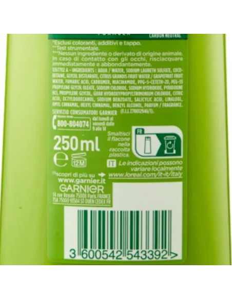 fructis shampoo 250ml - 2in1 con balsamo - per capelli normali: tuttocasashop.it: igiene e cura della persona