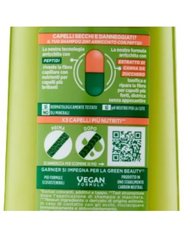 fructis shampoo 250ml - 2in1 con balsamo - per capelli secchi: tuttocasashop.it: igiene e cura della persona