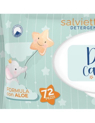 dolci carezze salviettine imbevute - 72 pezzi - apertura pop-up - con aloe: tuttocasashop.it: igiene e cura della persona
