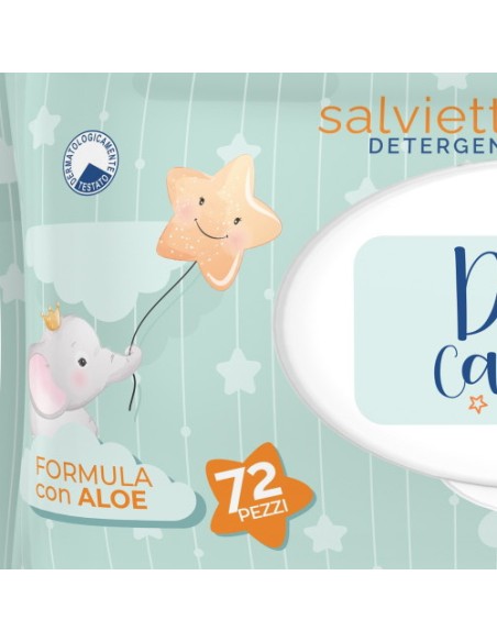 dolci carezze salviettine imbevute - 72 pezzi - apertura pop-up - con aloe: tuttocasashop.it: igiene e cura della persona