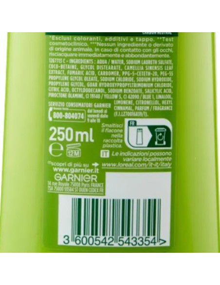 fructis shampoo - 250ml - antiforfora lenitivo anti comparsa capelli normali: tuttocasashop.it: igiene e cura della persona