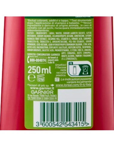 fructis shampoo - 250ml - color resist - ravvivante capelli colorati: tuttocasashop.it: igiene e cura della persona