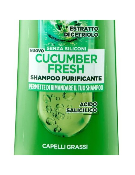 fructis shampoo - 250ml - cucumber fresh - purificante capelli grassi: tuttocasashop.it: igiene e cura della persona