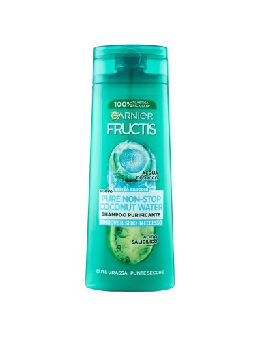 fructis shampoo 250ml pure non-stop coconut water - cute grassa punte secche: tuttocasashop.it: igiene e cura della persona