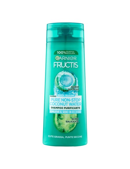 fructis shampoo 250ml pure non-stop coconut water - cute grassa punte secche: tuttocasashop.it: igiene e cura della persona