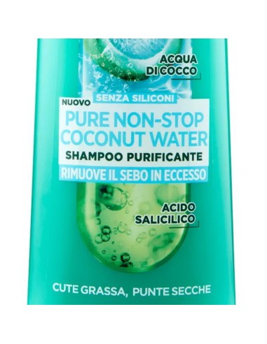 fructis shampoo 250ml pure non-stop coconut water - cute grassa punte secche: tuttocasashop.it: igiene e cura della persona