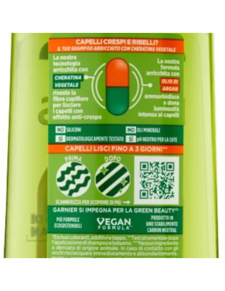fructis shampoo - 250ml - hydra liss & shine - lisciante capelli crespi: tuttocasashop.it: igiene e cura della persona
