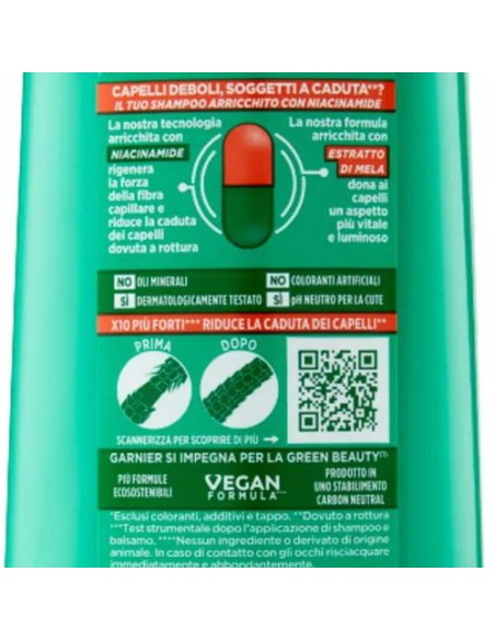 fructis shampoo - 250ml - rigenera forza - fortificante capelli fragili: tuttocasashop.it: igiene e cura della persona