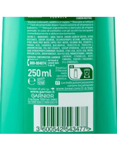 fructis shampoo - 250ml - rigenera forza - fortificante capelli fragili: tuttocasashop.it: igiene e cura della persona