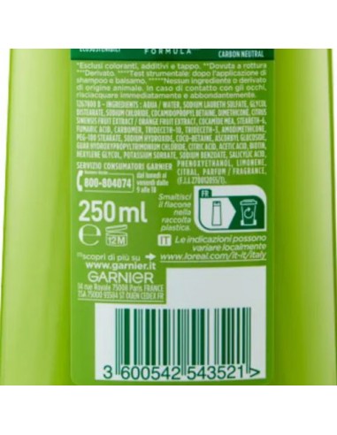 fructis shampoo - 250ml - vitamine & forza - fortificante capelli fragili: tuttocasashop.it: igiene e cura della persona