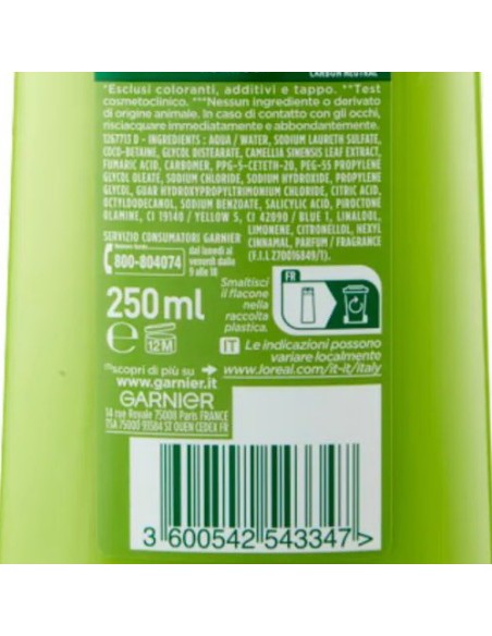 fructis shampoo 250ml - 2in1 con balsamo - antiforfora lenitivo: tuttocasashop.it: igiene e cura della persona