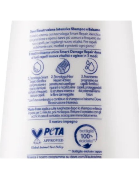 dove balsamo 180ml - ricostruzione intensiva - per capelli danneggiati: tuttocasashop.it: igiene e cura della persona