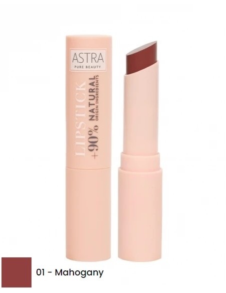 astra pure beauty lipstick - rossetto cremoso semi mat - 01 mahogany: tuttocasashop.it: igiene e cura della persona