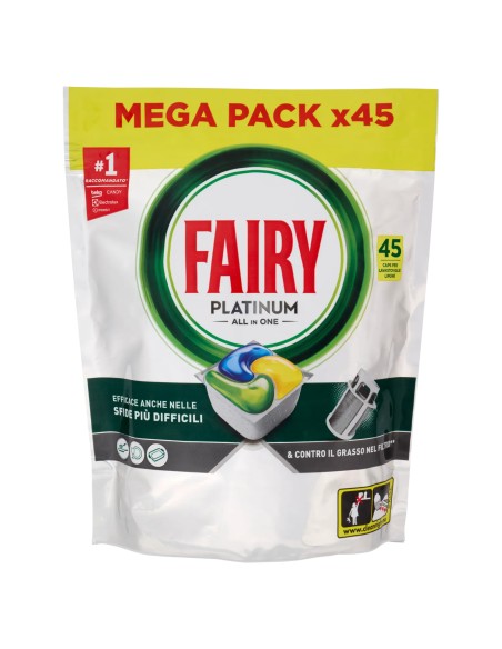 fairy platinum all in one detersivo per lavastoviglie - 45 capsule - lemon: tuttocasashop.it: pulizia e cura della casa