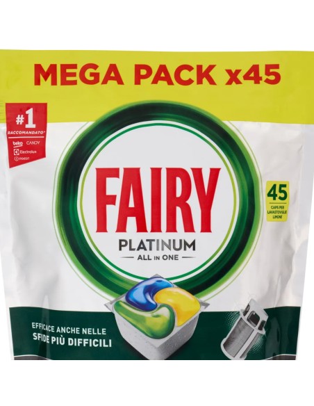 fairy platinum all in one detersivo per lavastoviglie - 45 capsule - lemon: tuttocasashop.it: pulizia e cura della casa