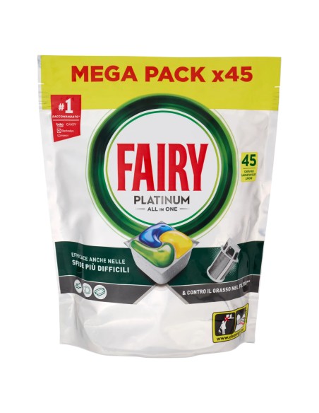fairy platinum all in one detersivo per lavastoviglie - 45 capsule - lemon: tuttocasashop.it: pulizia e cura della casa