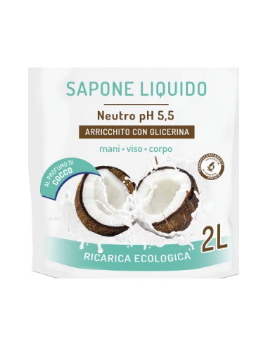 hgs sapone liquido maxi ecoricarica busta - 2 litri - cocco: tuttocasashop.it: igiene e cura della persona