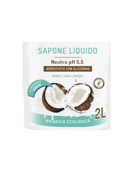 hgs sapone liquido maxi ecoricarica busta - 2 litri - cocco: tuttocasashop.it: igiene e cura della persona