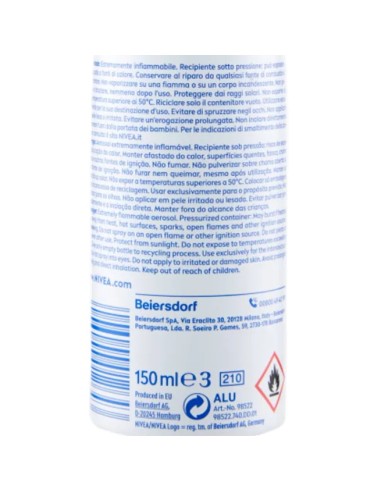 nivea deodorante spray - 150ml - fresh sensation - 72h protezione: tuttocasashop.it: igiene e cura della persona