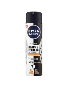 nivea deodorante spray - 150ml - for men - black & white invisible - 48h: tuttocasashop.it: igiene e cura della persona