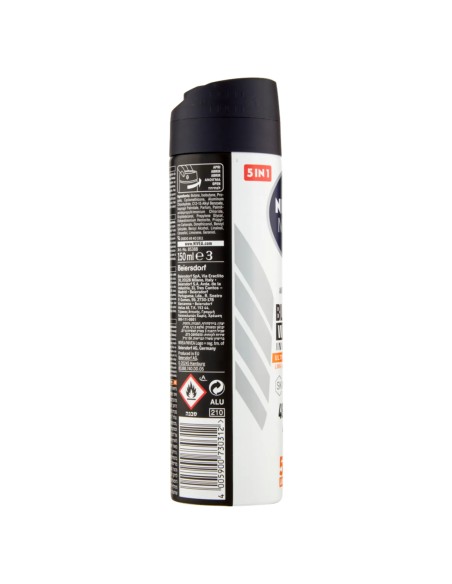 nivea deodorante spray - 150ml - for men - black & white invisible - 48h: tuttocasashop.it: igiene e cura della persona