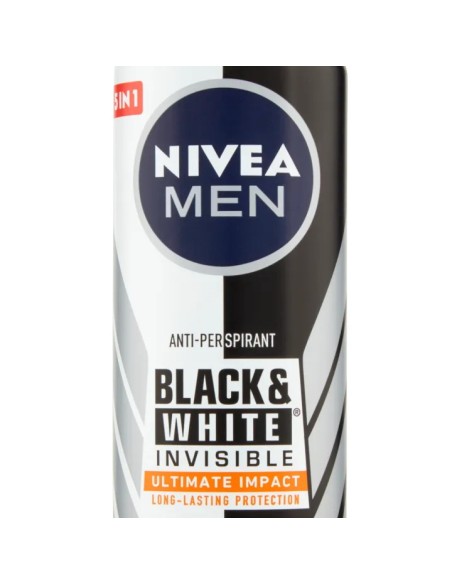 nivea deodorante spray - 150ml - for men - black & white invisible - 48h: tuttocasashop.it: igiene e cura della persona