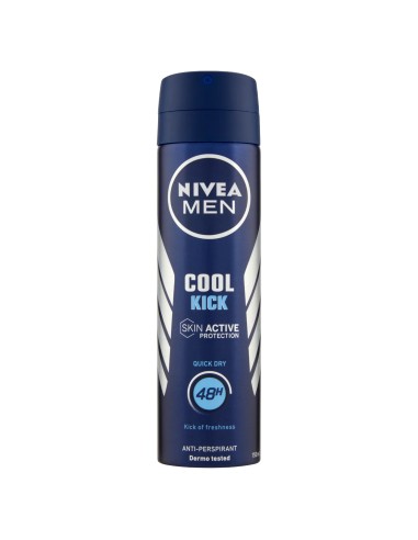 nivea deodorante spray - 150ml - for men - cool kick - 48h - quick dry: tuttocasashop.it: igiene e cura della persona