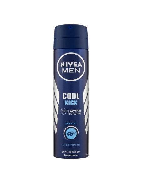 nivea deodorante spray - 150ml - for men - cool kick - 48h - quick dry: tuttocasashop.it: igiene e cura della persona