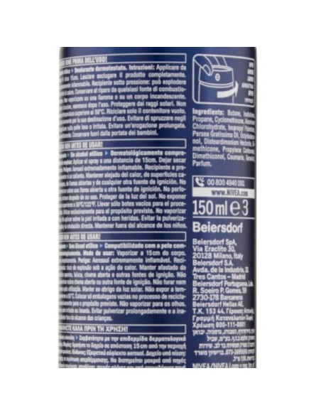 nivea deodorante spray - 150ml - for men - cool kick - 48h - quick dry: tuttocasashop.it: igiene e cura della persona