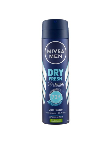 nivea deodorante spray - 150ml - for men - dry fresh - 72h dual protect: tuttocasashop.it: igiene e cura della persona
