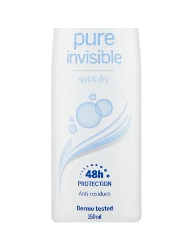 nivea deodorante spray - 150ml - pure invisible - 48h protection quick dry: tuttocasashop.it: igiene e cura della persona