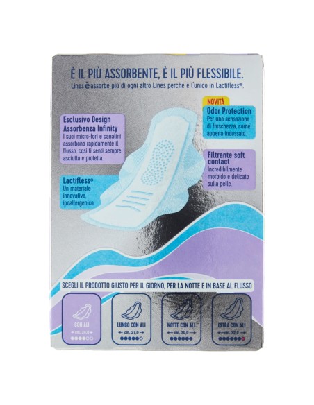 lines e' assorbenti in lactifless - 8 pezzi - anatomico con ali: tuttocasashop.it: igiene e cura della persona