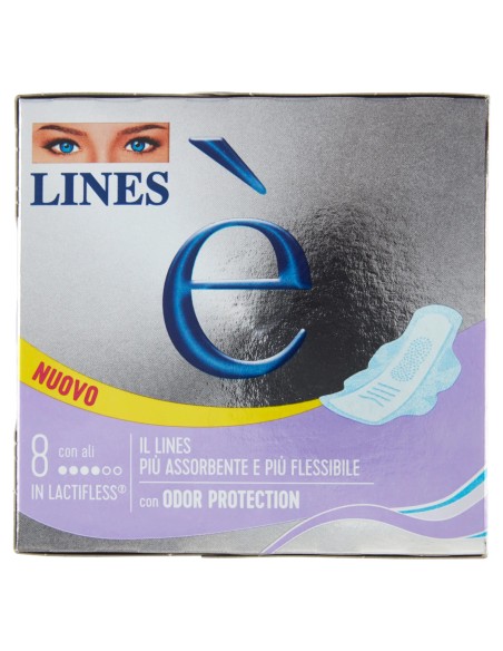 lines e' assorbenti in lactifless - 8 pezzi - anatomico con ali: tuttocasashop.it: igiene e cura della persona