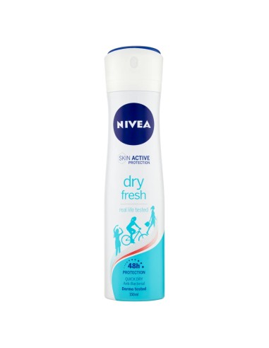 nivea deodorante spray - 150ml - dry fresh - 48h quick dry anti-bacterial: tuttocasashop.it: igiene e cura della persona