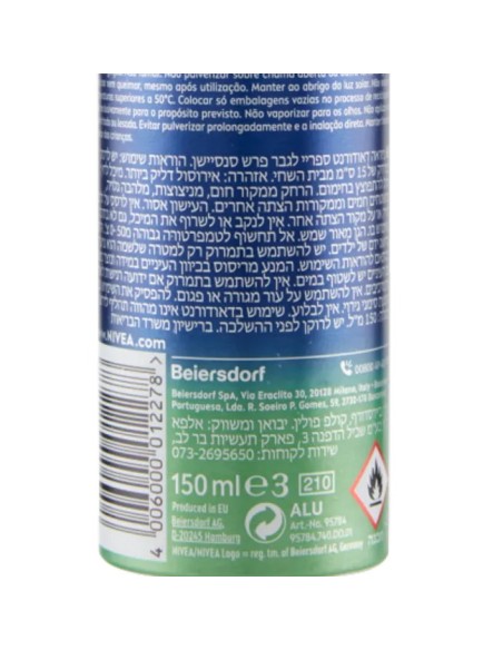 nivea deodorante spray 150ml - for men - fresh sensation - 72h protection: tuttocasashop.it: igiene e cura della persona