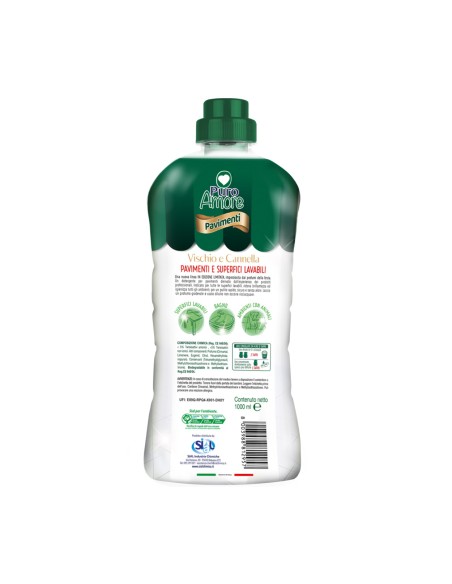 puro amore detergente per pavimenti - 1 litro - vischio e cannella: tuttocasashop.it: pulizia e cura della casa