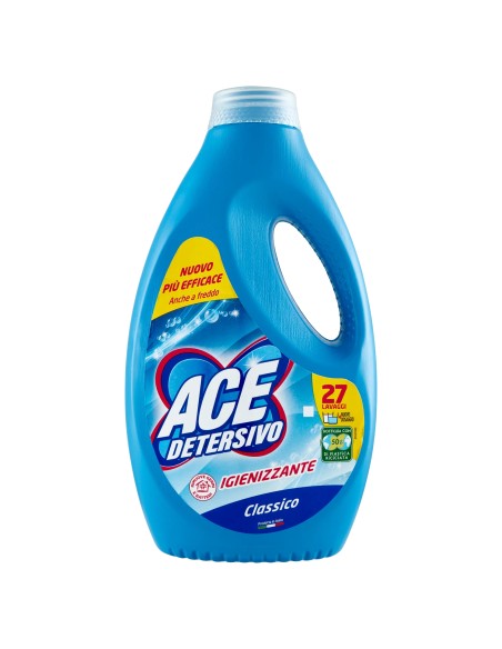 ace detersivo lavatrice liquido - 27 lavaggi - 1350ml - classico: tuttocasashop.it: prodotti per bucato e tessuti
